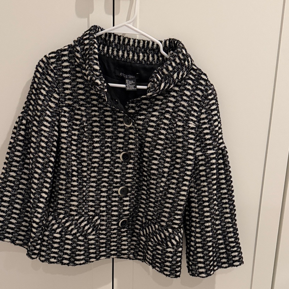 Etcetera Black and White Textured Blazer